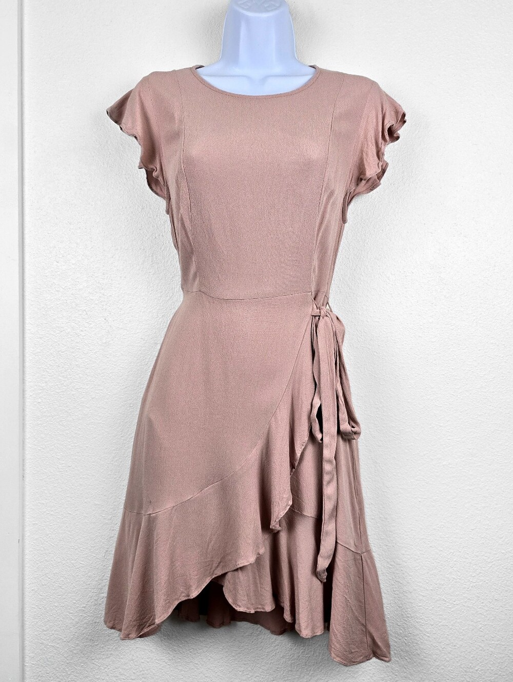 Forever 21 | Contemporary Dusty Rose Ruffle Wrap Midi Dress Size S